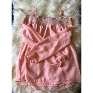Sugarlips Pink blouse. Elastic top, poofy sleeves
